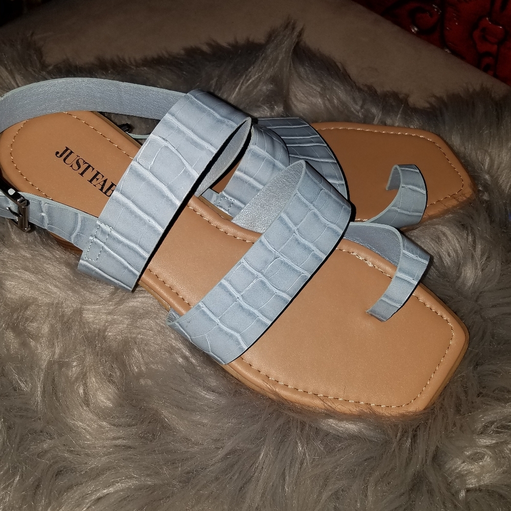 Just Fab Light Blue Sandals Sz 11